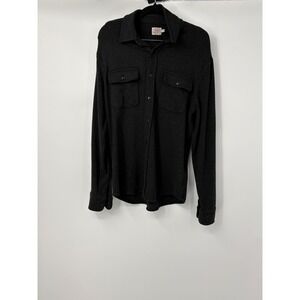 Men's Large Faherty Legend Sweater Shirt - Heathered Black Twill - Size S  $178